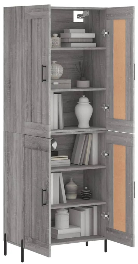 Armário alto 69,5x34x180 cm derivados de madeira sonoma cinza