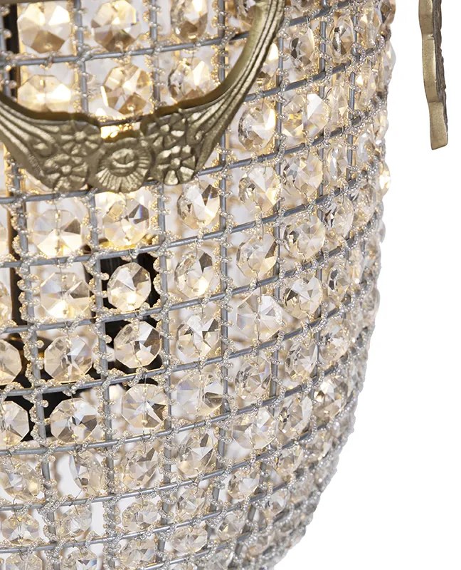 Candeeiro de suspensão Art Déco cristal 40cm dourado - Cesar Art Deco,Clássico / Antigo