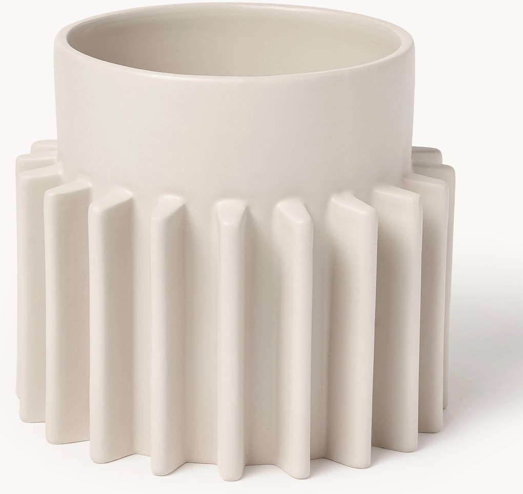 Vaso com superfície canelada Valeska, Alt 22 cm