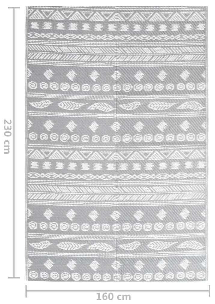 Tapete de exterior 160x230 cm ARAKIL PP cinzento