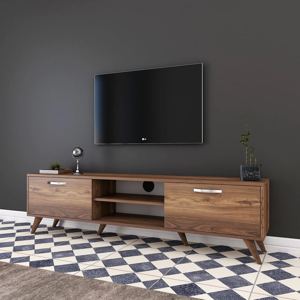 Móvel TV A9 – Nogueira – 180 cm x 48,6 cm x 35 cm