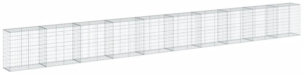 Cesto gabião com cobertura 1000x50x100 cm ferro galvanizado