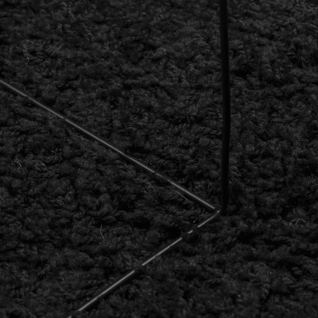 Tapete shaggy de pelo alto PAMPLONA 120x170 cm preto