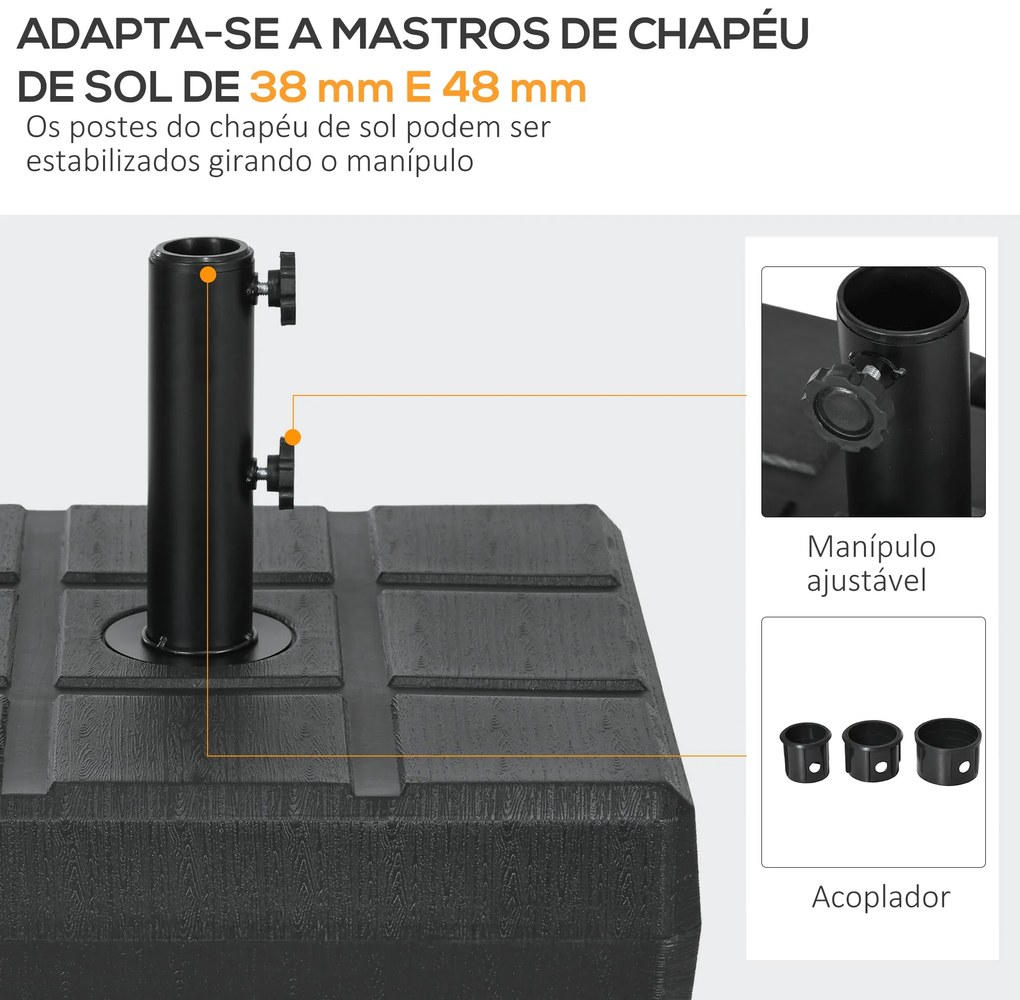 Base de Chapéu de Sol Retangular Suporte para Chapéu de Sol Preenchíve