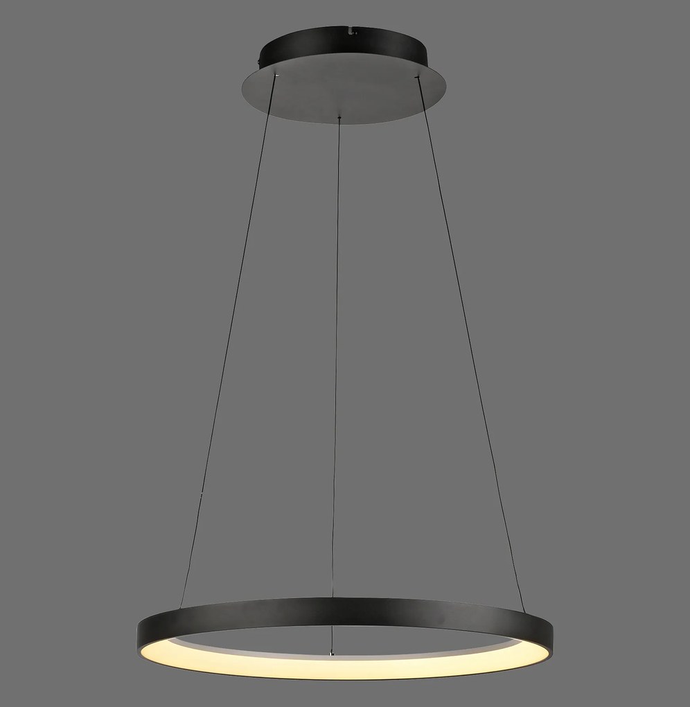 Candeeiro Pendente de Design Preto c/ LED Dimerizável Easylift - Hoop