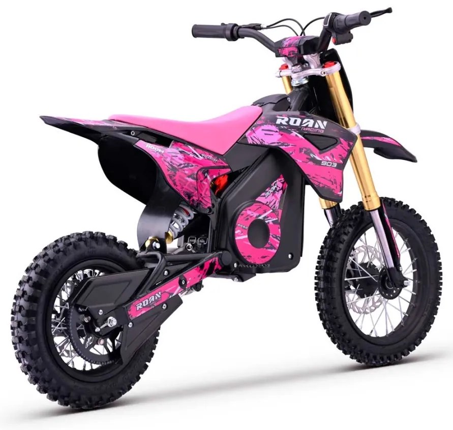 Mini moto elétrica para crianças MINICROSS 1100W Roan 903 motor eléctrico Brush 12/10" Rosa