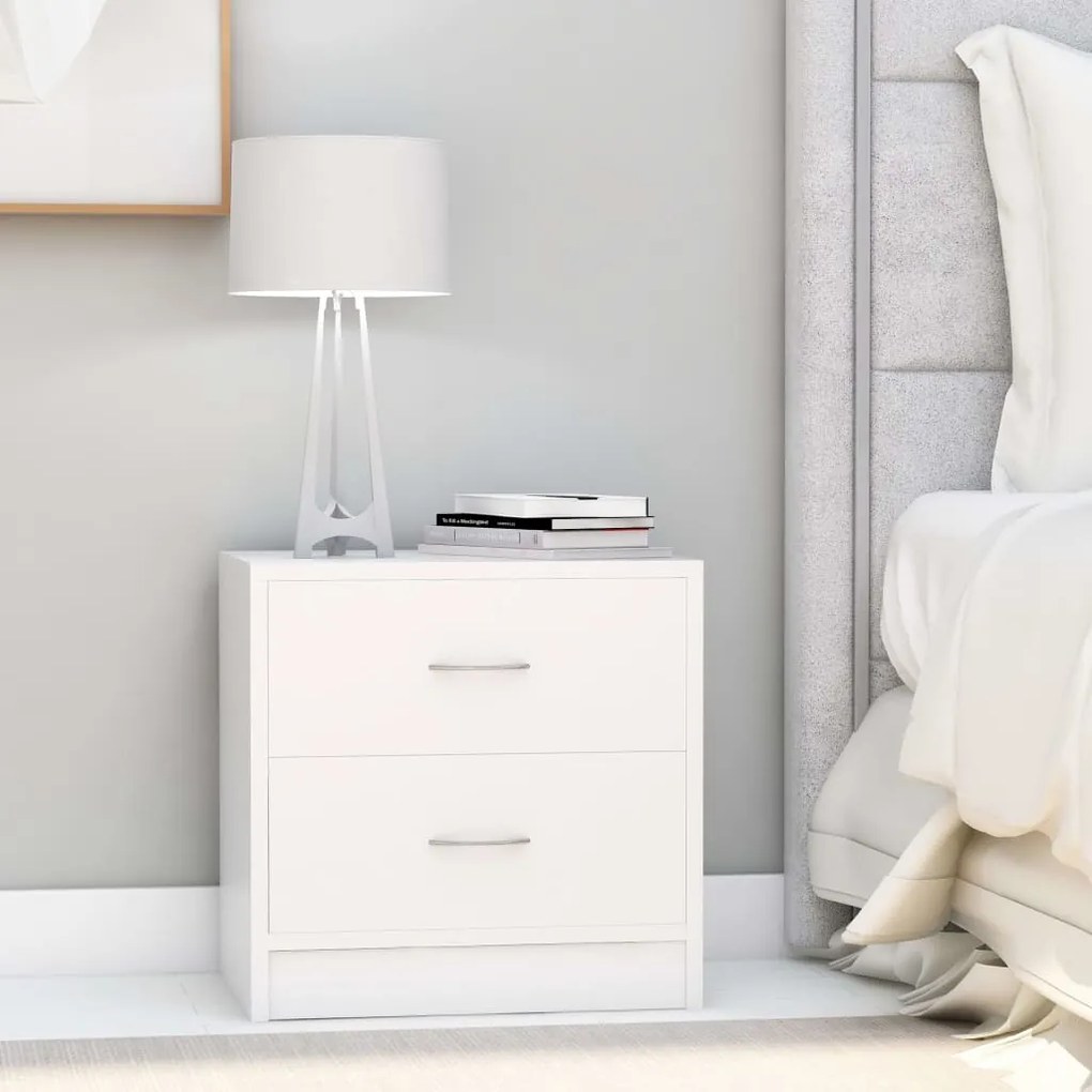 vidaXL Mesa de cabeceira 40x30x40 cm derivados de madeira branco