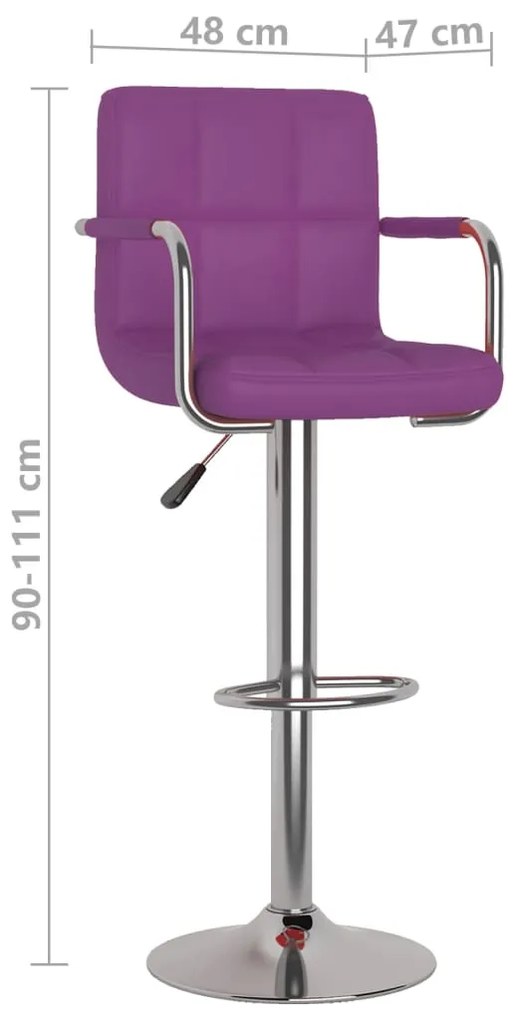 Bancos de bar 2 pcs couro artificial roxo