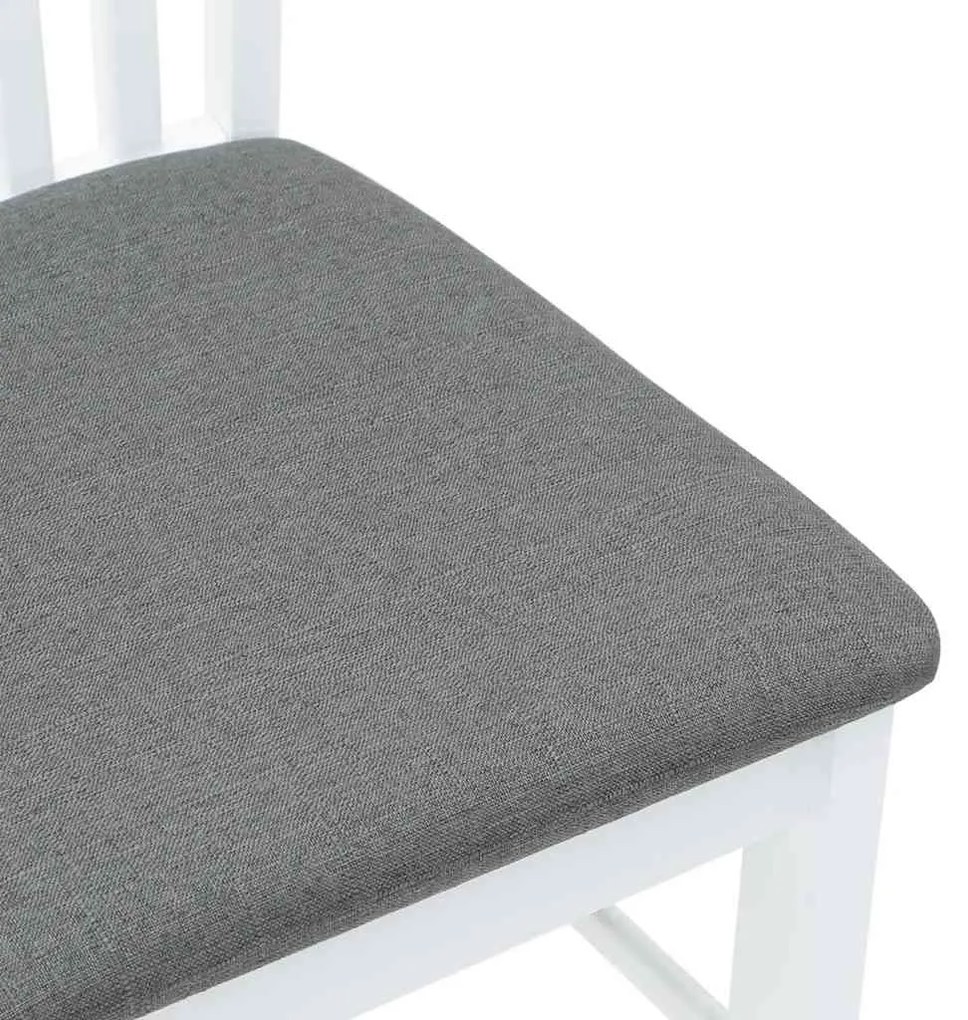 Cadeiras de jantar com almofadões 2 pcs madeira maciça branco