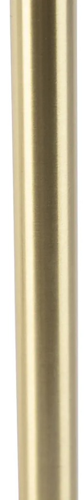 Candeeiro de mesa clássico em latão com cúpula castanho claro 35 cm - Simplo