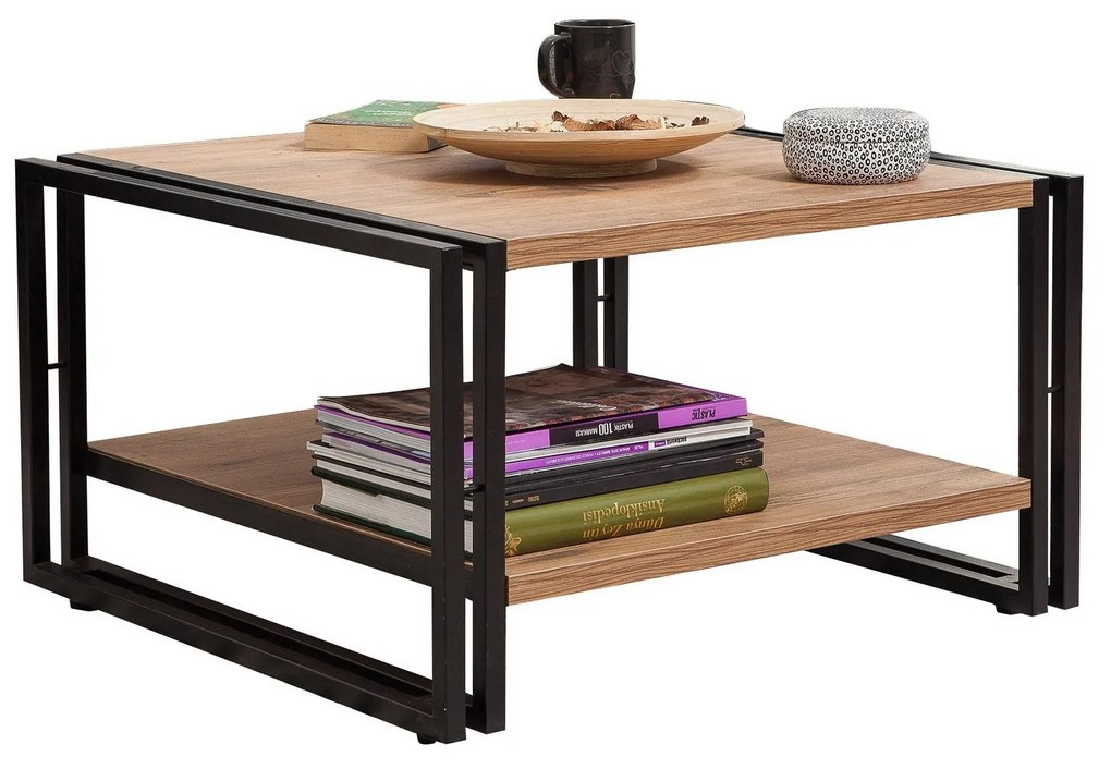 Conjunto de Mobiliário de Sala Cosmo – Pinho Atlântico e Preto – Tv Un