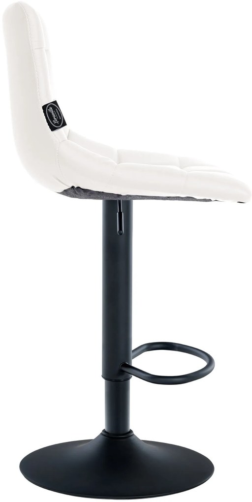 Conjunto de 2 bancos altos Jerry em couro sintético com estrutura preta 87-108,5 x 43 x 46,5 cm Branco