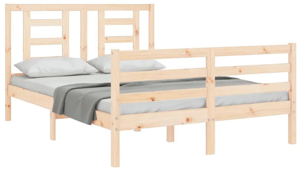 Estrutura de cama com cabeceira 120x200 cmmadeira maciça