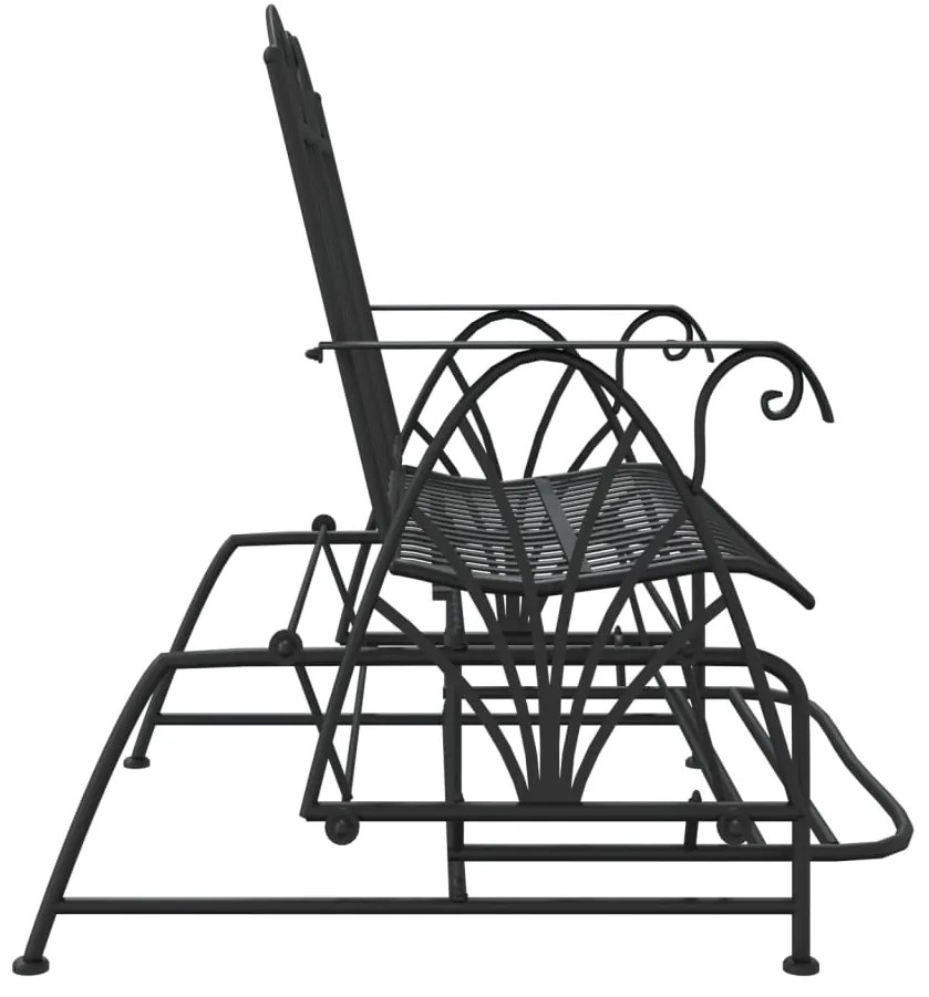 Banco de alpendre de 2 lugares 114 cm aço preto