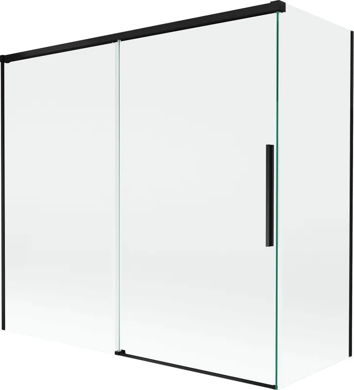 Mexen Rox divisória de chuveiro de 2 painéis deslizantes 170 + 80 x 150 cm, transparente, preto - 8C9-170-080-70-00