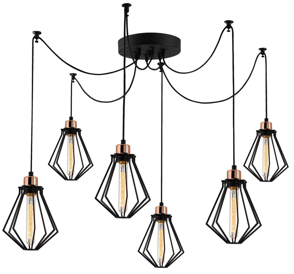 Candeeiro Chandelier Oylat – Preto – 138 cm de Diâmetro x 110 cm de Al