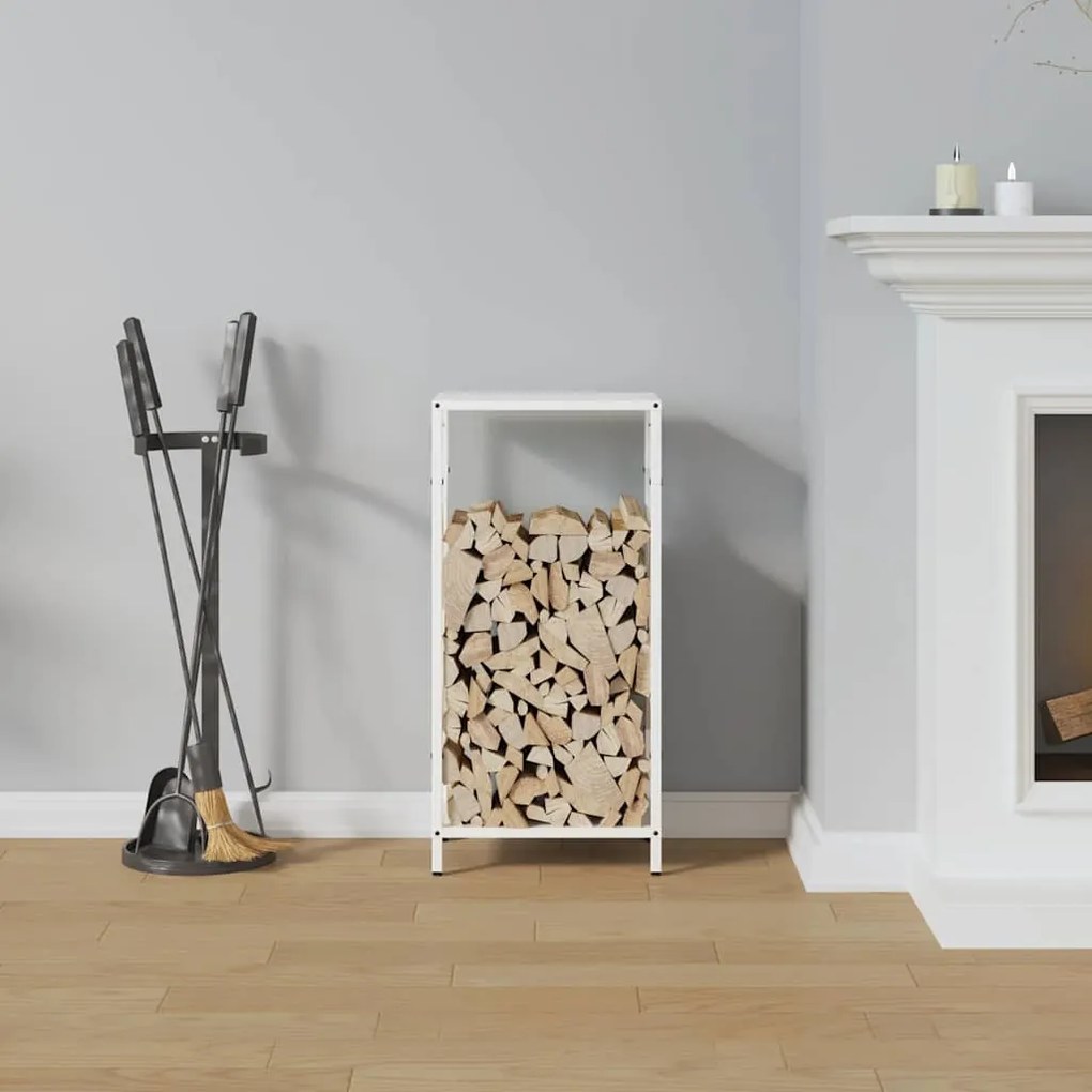 Suporte para lenha 34x25x70 cm aço laminado a frio branco