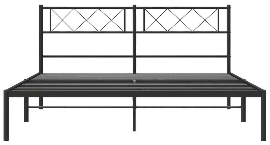 Estrutura de cama com cabeceira 120x200 cm metal preto