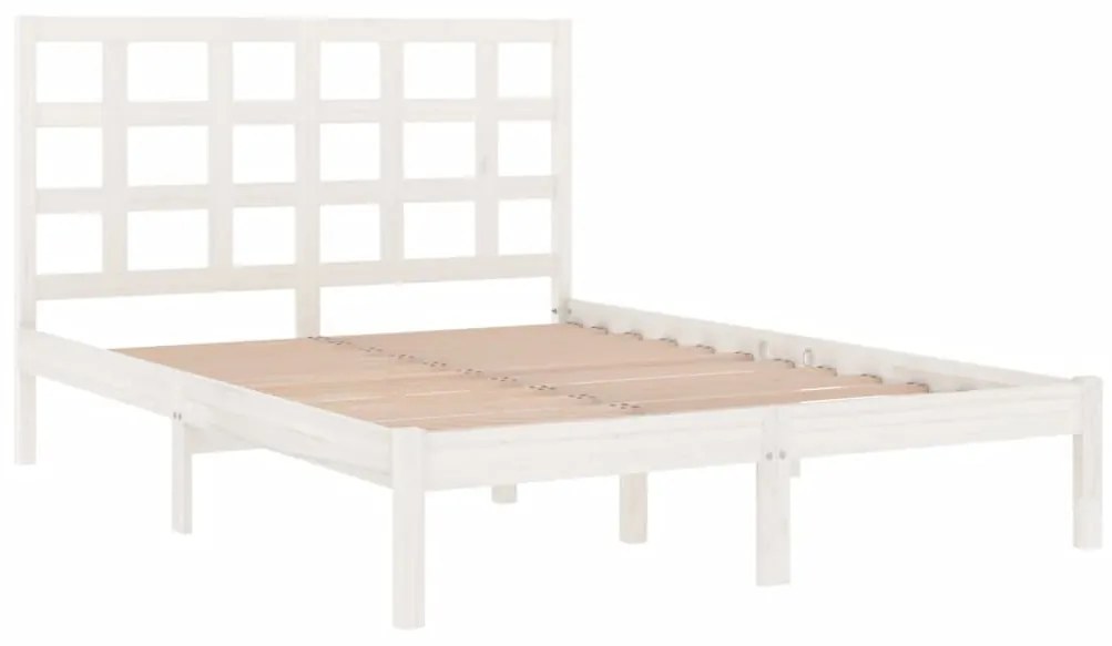 Estrutura de cama super king 180x200 cm madeira maciça branco