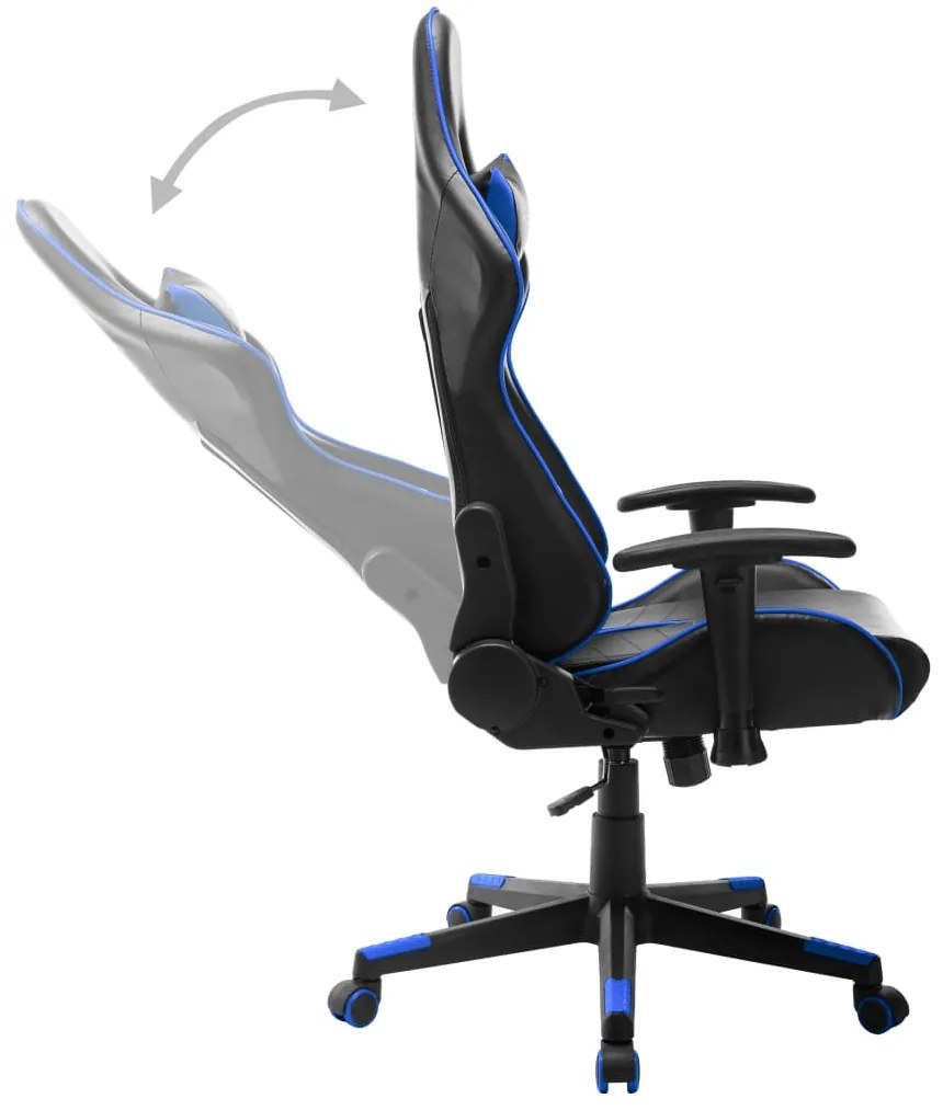 Cadeira de gaming couro artificial preto e azul