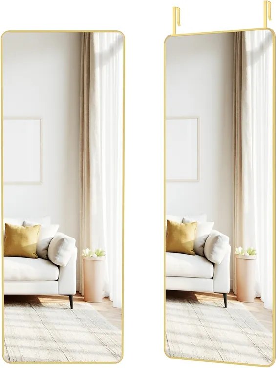 Espelho de corpo inteiro retangular 120 x 40 cm Dourado