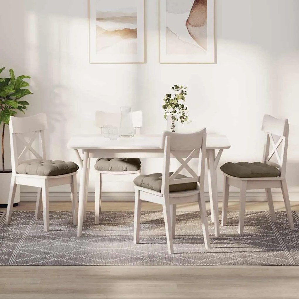 vidaXL Almofadas de Assento 4 pcs Cinzento-acastanhado 45 x 45 cm