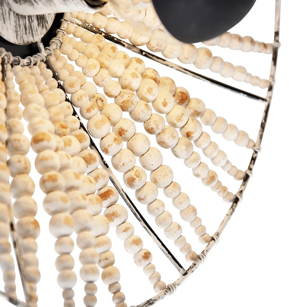 Candeeiro de parede oriental bege com contas - Moti