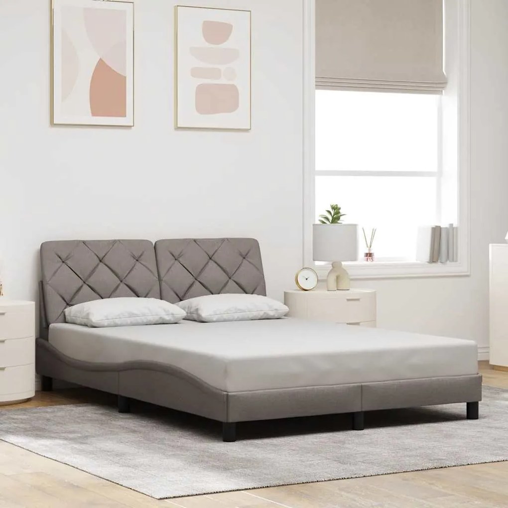 Estrutura de cama com LED sem colchão 140x200 cm tecido