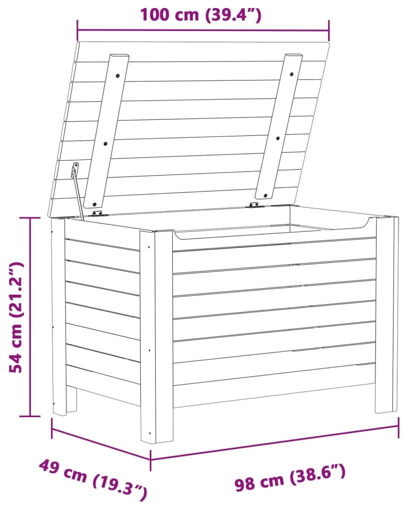 Caixa de arrumação com tampa RANA 100x49x54 cm pinho maciço