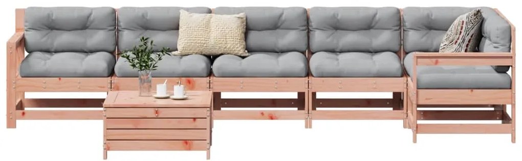 7 pcs conjunto sofás jardim madeira abeto-de-douglas