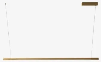 Lâmpada De Teto Suspensa Linear Led 120 Cm Com Luz Indireta Em Alumínio Lirela Dourado Escovado - Sklum