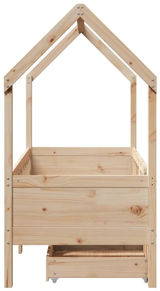 Estrutura de cama infantil c/ gavetas 80x170 cm pinho maciço