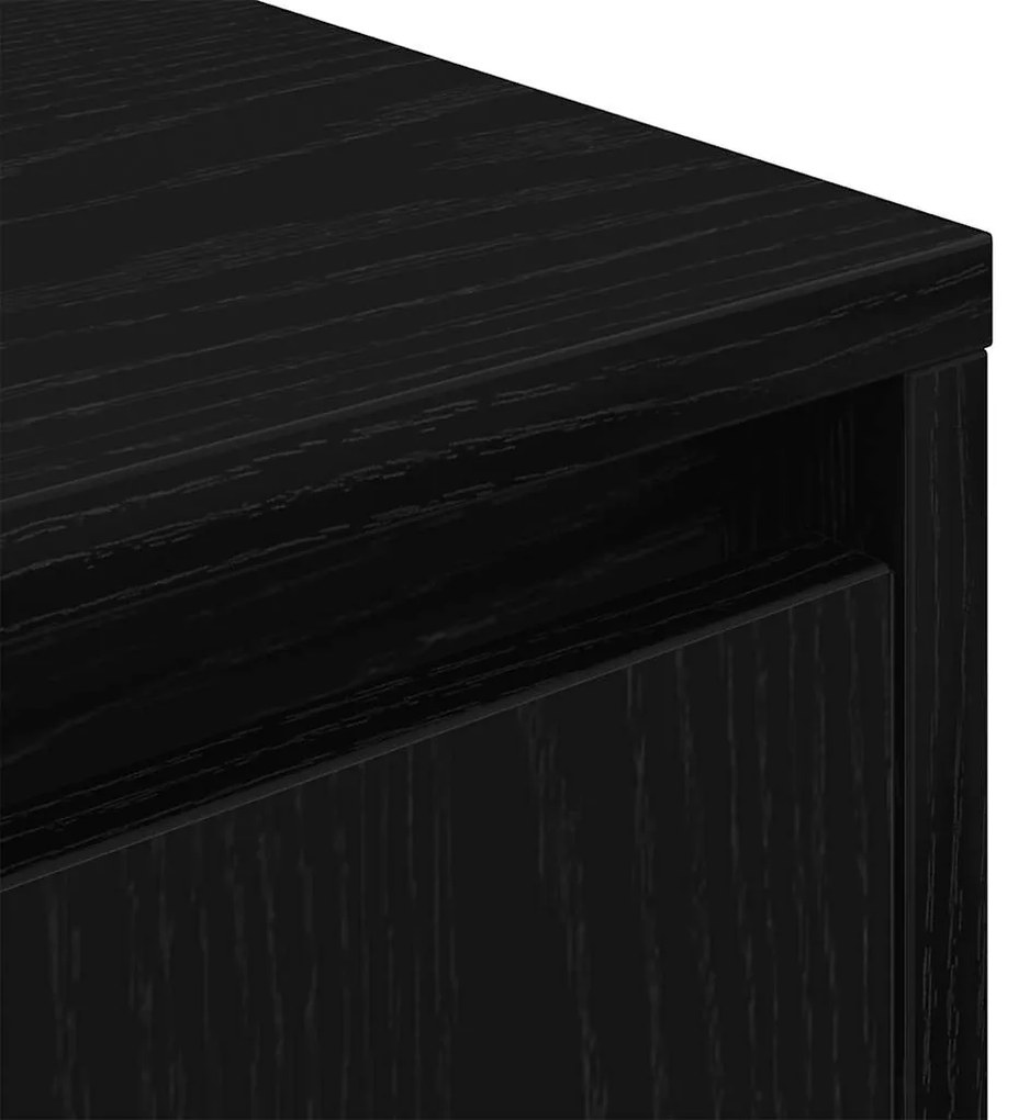 Mesa de cabeceira com luzes LED 38x34x50 cm preto