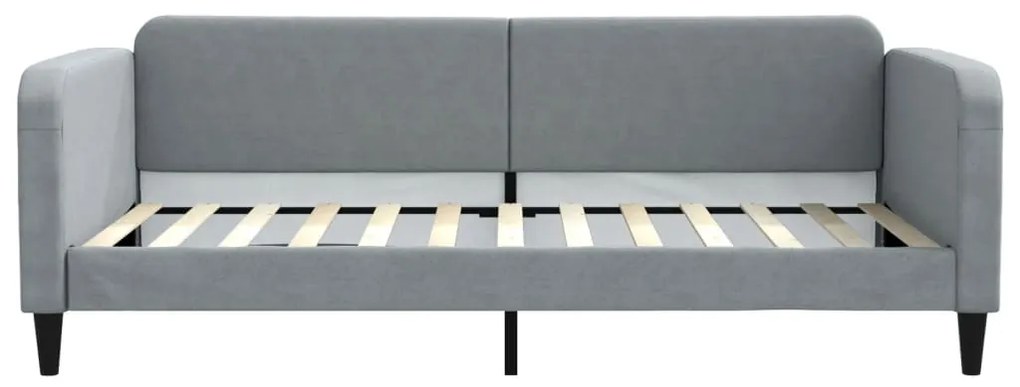 Sofá-cama com gavetão 100x200 cm tecido cinzento-claro