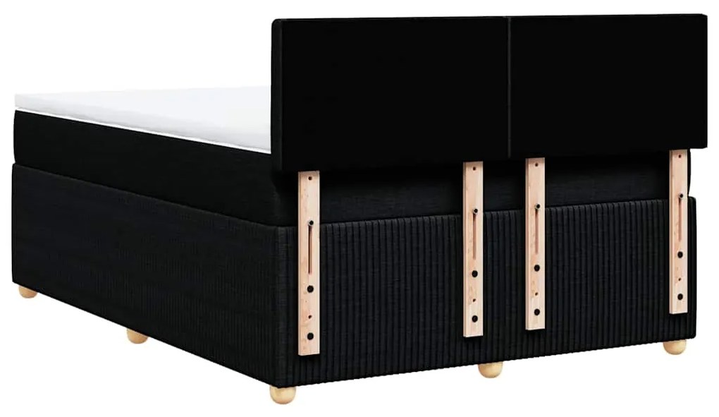 Cama com molas/colchão 140x200 cm tecido preto