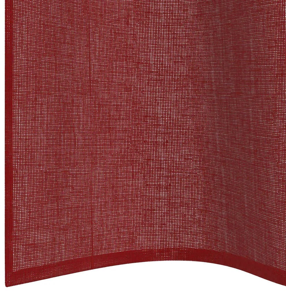 Cortinas de voile com ilhós 2 pcs vermelho tinto