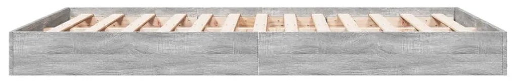 Estrutura de cama 140x200 cm derivados de madeira cinza sonoma