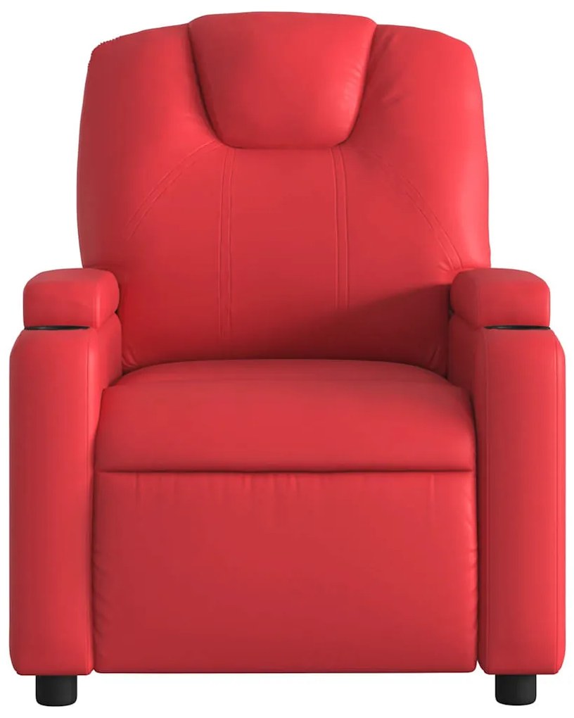 Poltrona reclinável couro artificial vermelho