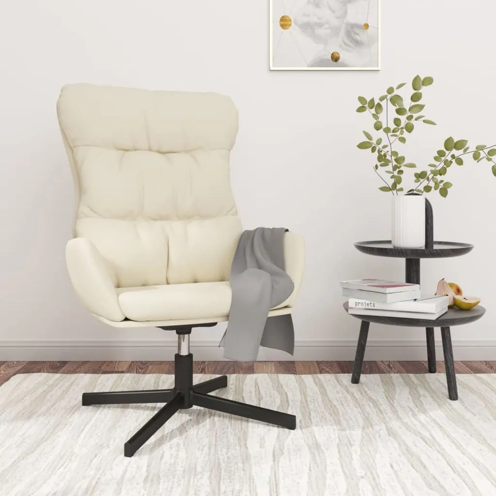 vidaXL Poltrona de descanso couro artificial cor creme