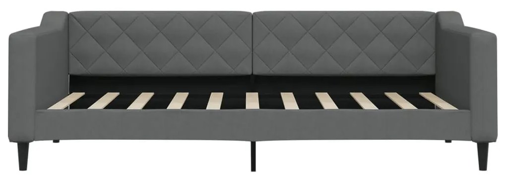 Sofá-cama com gavetão 90x190 cm tecido cinzento-escuro