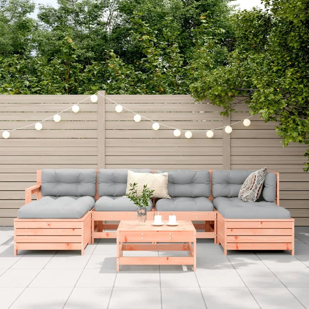 7 pcs conjunto sofás jardim madeira abeto-de-douglas