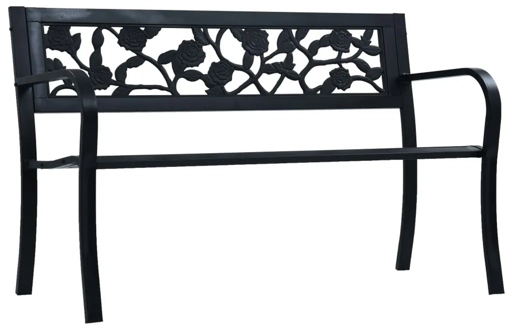 Banco jardim 125 cm aço preto