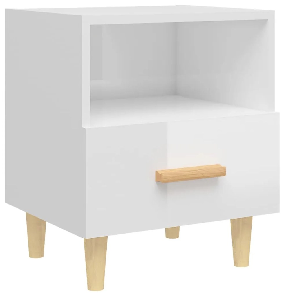 Mesas de cabeceira 2 pcs 40x35x47 cm branco brilhante