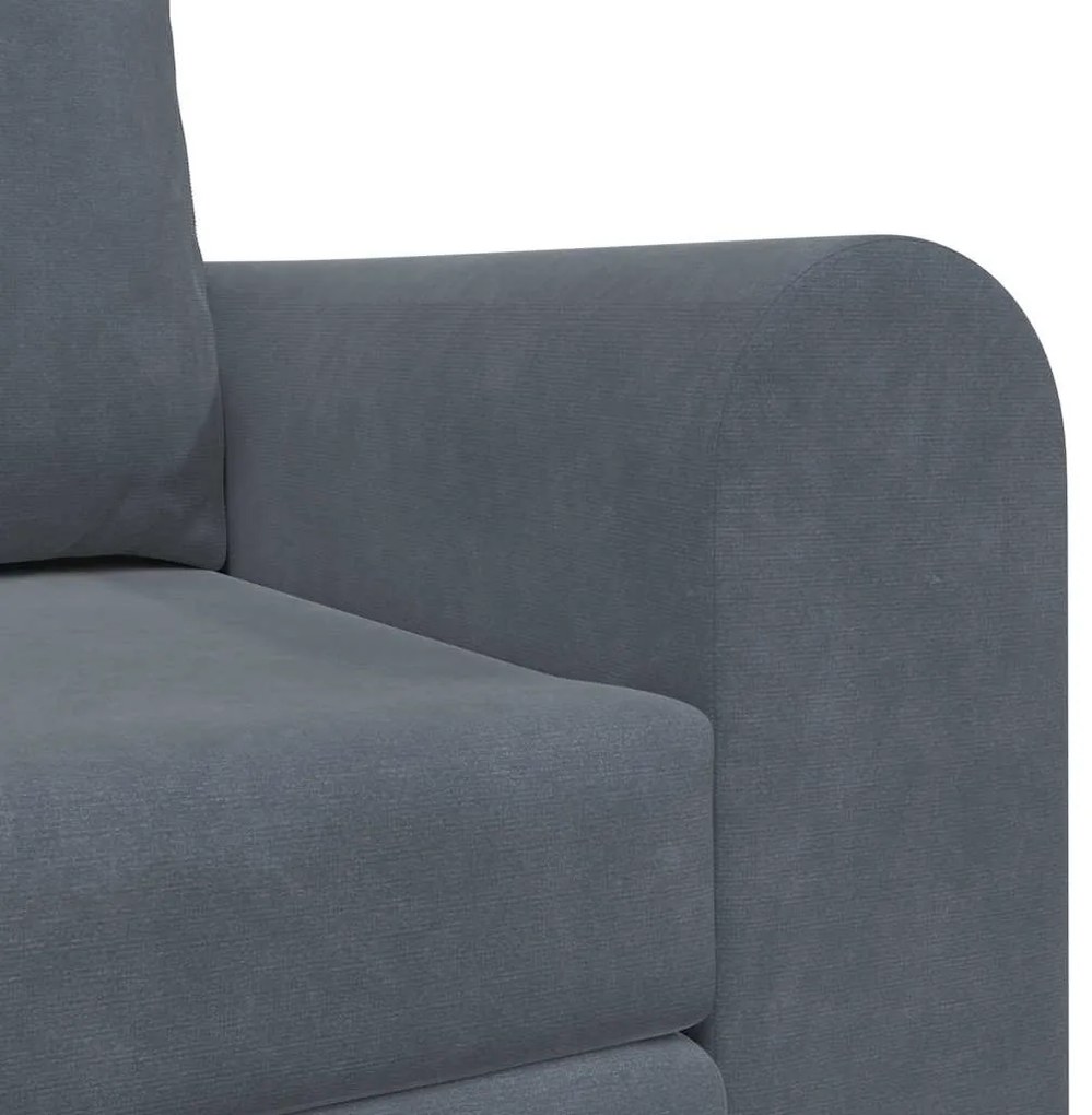 Sofá Cama de Chão 2 em 1 Cinza Escuro 148x71x83 cm Veludo