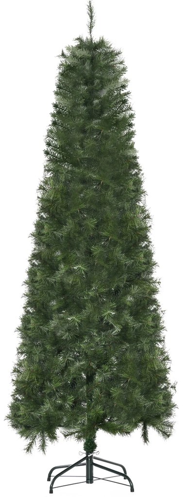 HOMCOM Árvore de Natal Artificial 180cm Ignífugo com 493 Ramos Folhas de PVC Base Dobrável e Suporte Metálico Decoração de Natal para Interiores Verde
