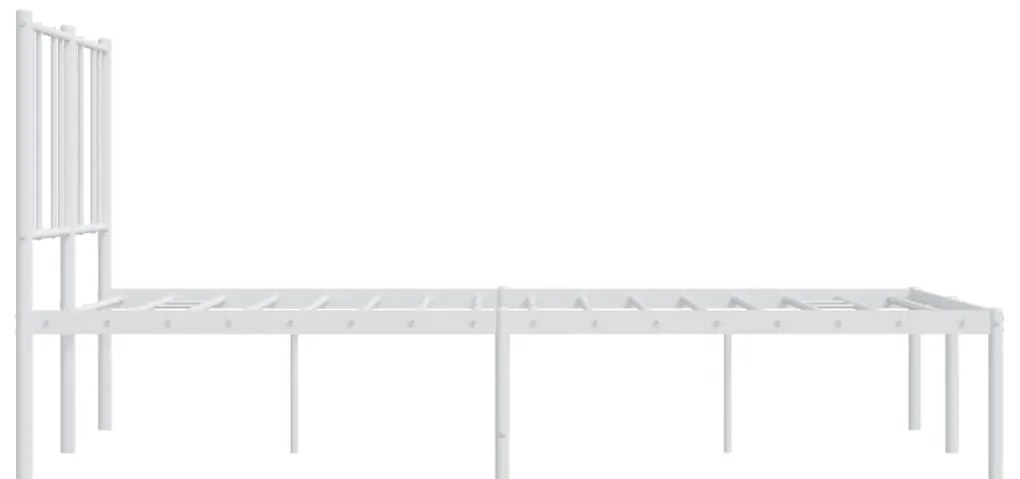 Estrutura de cama com cabeceira 160x200 cm metal branco