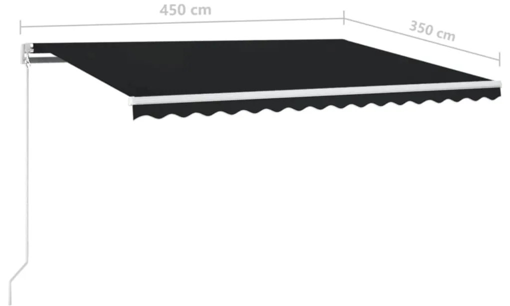 Toldo retrátil manual 450x350 cm antracite
