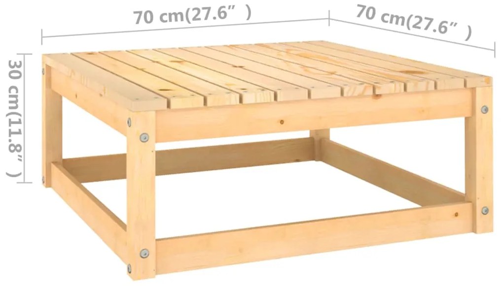 7 pcs conjunto lounge de jardim c/ almofadões pinho maciço