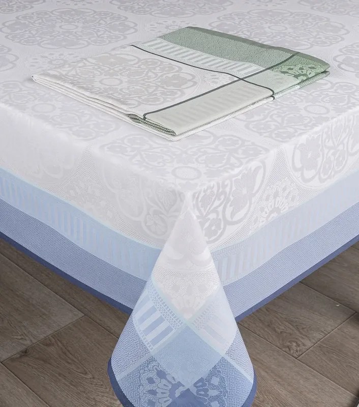 Toalhas de mesa anti nódoas 100% algodão - Malta 2024 Fateba: Verde 1 Toalha mesa 150x150 cm