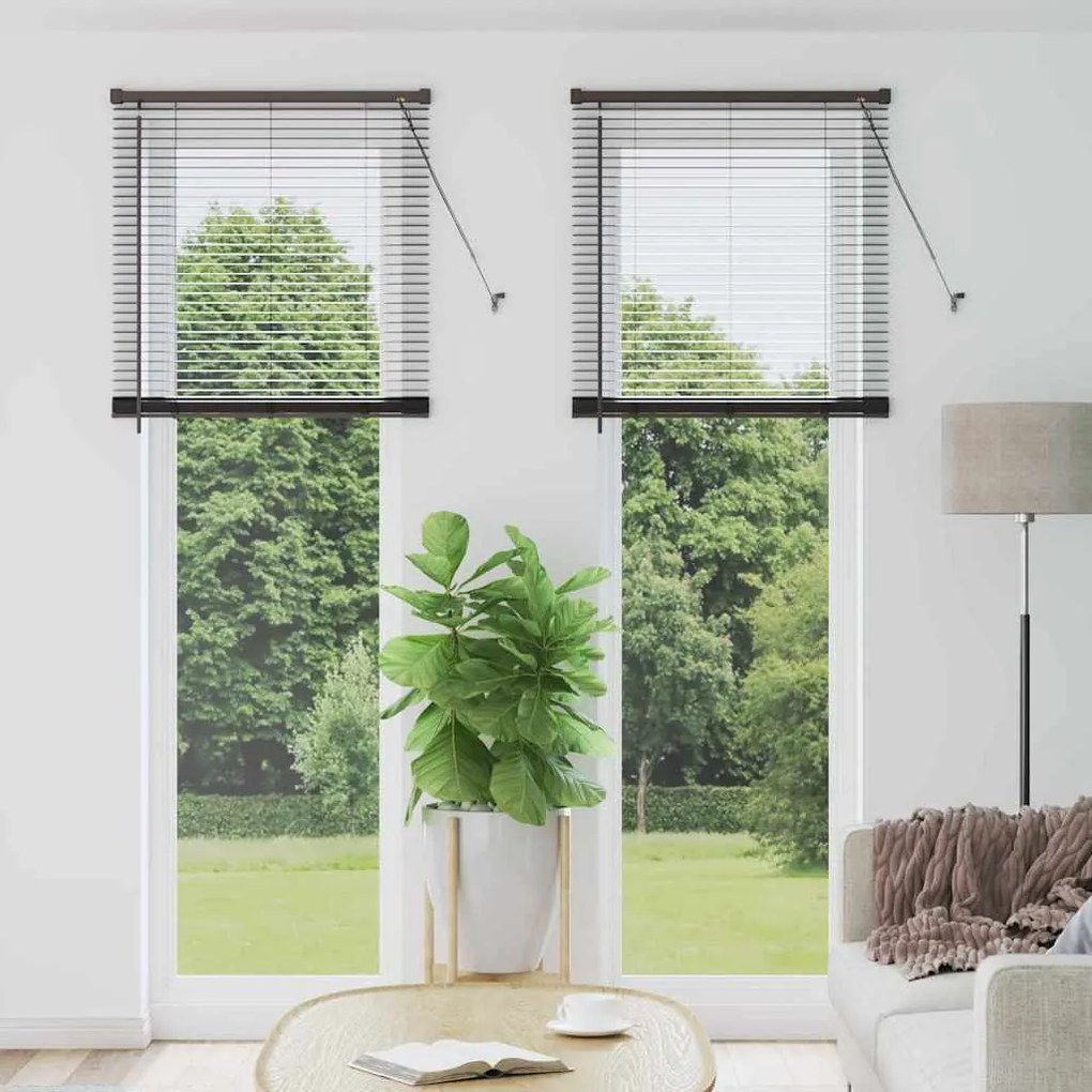 vidaXL Persiana de Janela com cortinas Outros Manual Preto 80 x 130 cm Alumínio